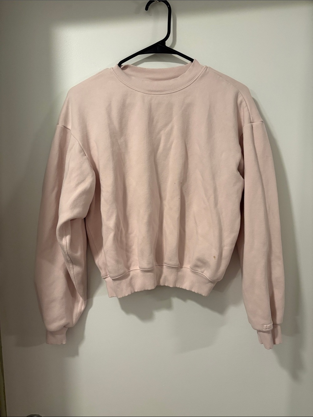 SKIMS baby pink crop sweatshirt